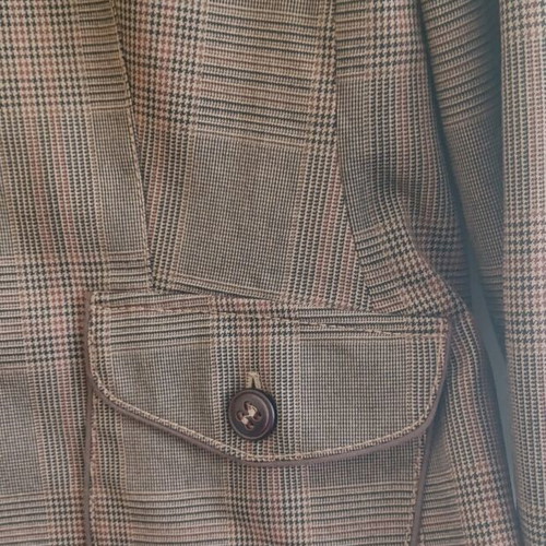 Lineaemme brown checked blazer jacket, women's L