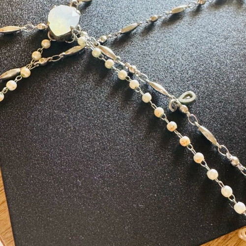 Wedding head jewelry with Swarovski new, silver boho