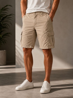 Men's Cargo Shorts beige 3XL Navy & Green like new
