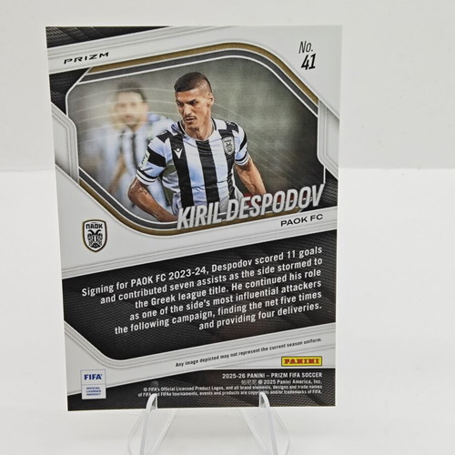2025-26 Panini Prizm Fifa Kiril Despodov RC Snakeskin Prizm SSP PAOK card like new
