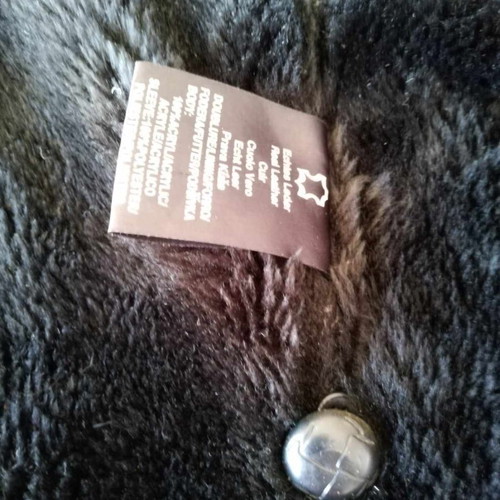 Jacket suede black with inner fur used, genuine leather