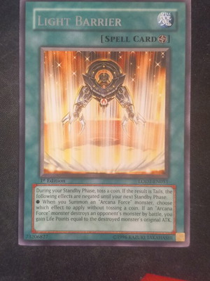 Light Barrier 1st Edition Yu-Gi-Oh! Card mint condition LODT-EN051