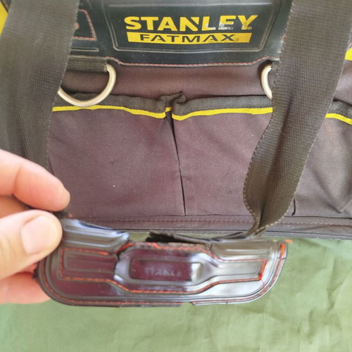 Stanley Fatmax tool bag used with hard bottom