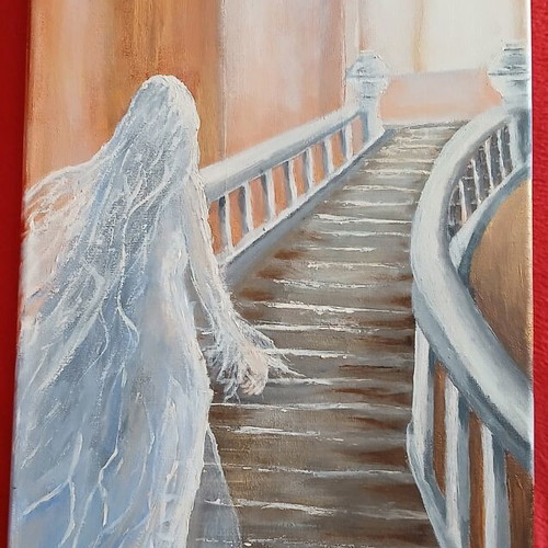 Painting 'Προς το Φως' acrylic on canvas new 30x60 cm