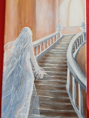 Painting 'Προς το Φως' acrylic on canvas new 30x60 cm