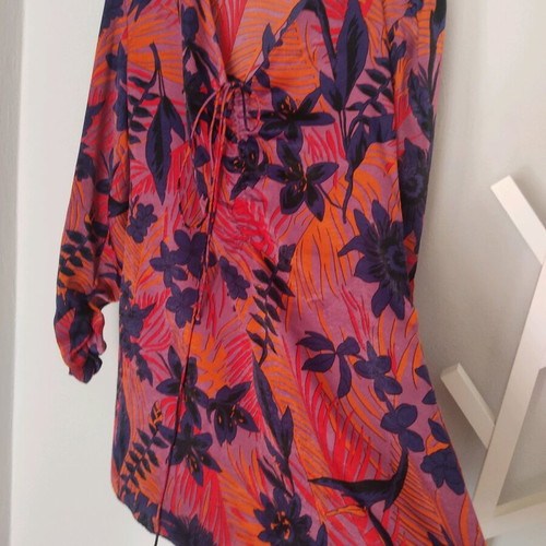 Mini dress Zara satin-type caftan Large like new
