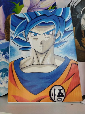Goku καμβάς σε τελάρο σαν καινούργιο, 24x34εκ