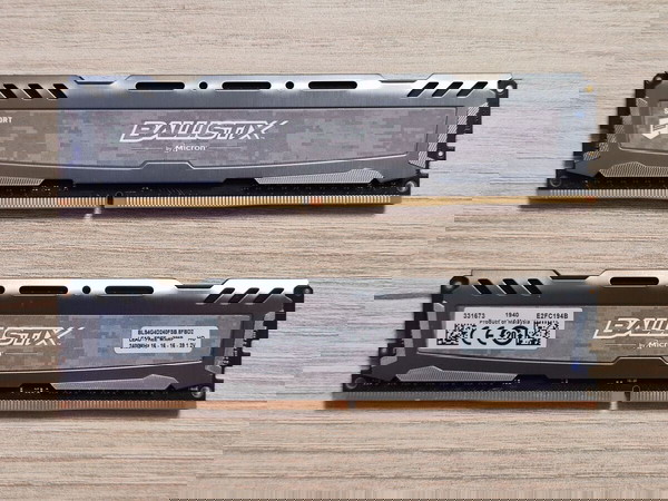 Μνήμες DDR4 2x4gb Micron Ballistix sport 2400 Mhz
