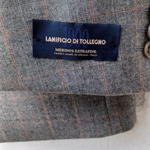 Men's gray wool double-breasted suit Portobello's new