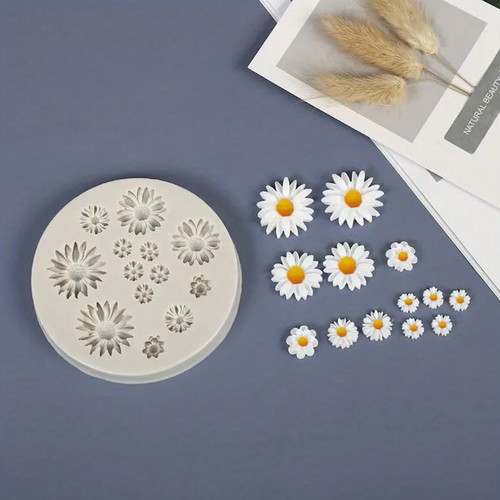 Chocolate mold with daisies 3D silicone new