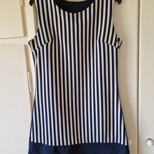 Mini dress Small, dark blue and white striped