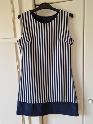 Mini dress Small, dark blue and white striped