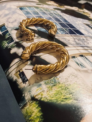 Hoop earrings new, stainless steel, gold color