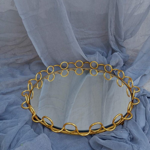 Decorative mirror tray like new, ideal for luxury weddings and elegant decor