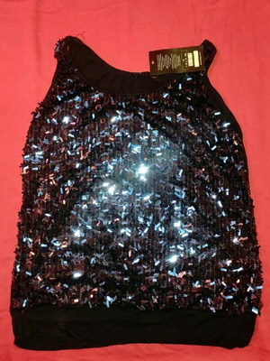 Blue sequin top new with tag