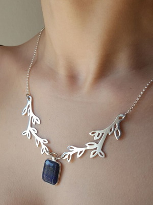 Handmade necklace with lapis lazuli and silver 925 & 950 new