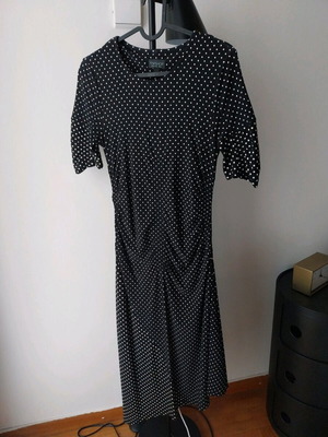 Topshop dress new, black with white dots, size XS