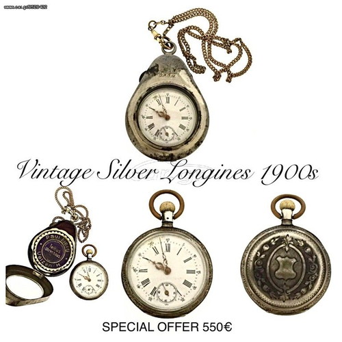 Longines pocket watch silver 1900 collectible