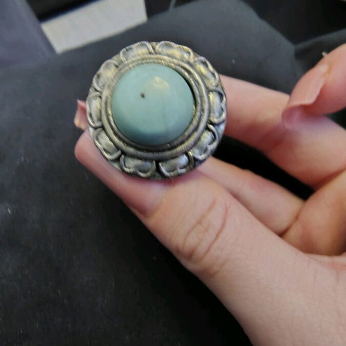 Ring used with turquoise stone adjustable, silver