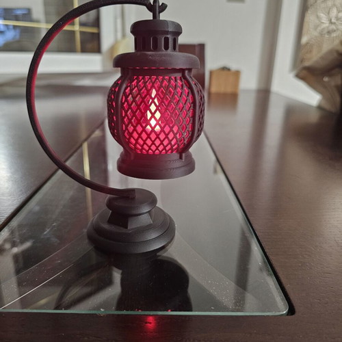 Handmade lantern with black matte lighting, like new
