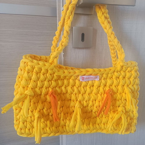 Handmade crochet bag new, yellow