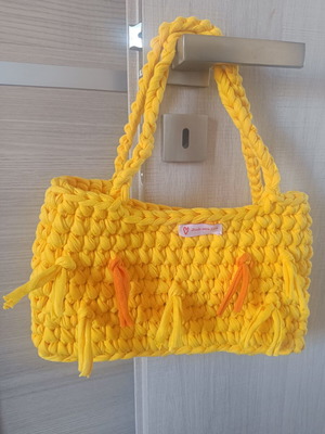 Handmade crochet bag new, yellow