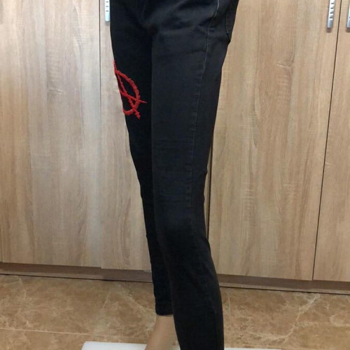 VA TACH pants new skinny fit, size S/M, black and red