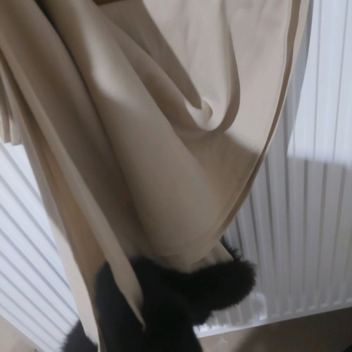 Scarf with natural fur new, beige