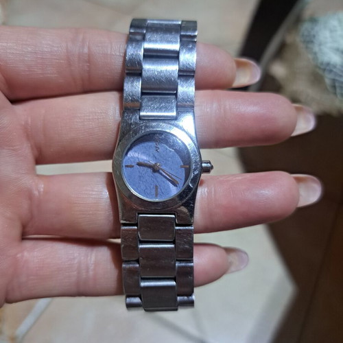 DKNY women's watch used, stainless steel with turquoise dial