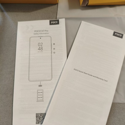POCO X7 Pro box and original charging cable, black