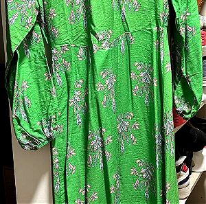 Φόρεμα πράσινο με λουλούδια N42