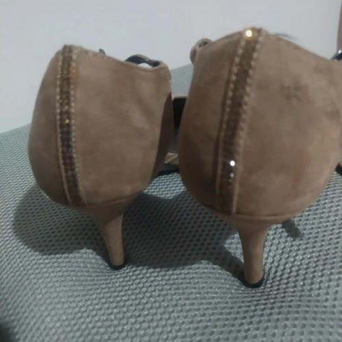 Suede women's pumps like new, beige, size 38