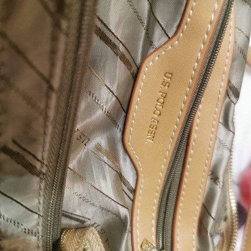 US Polo Assn. shoulder bag like new, beige with many pockets