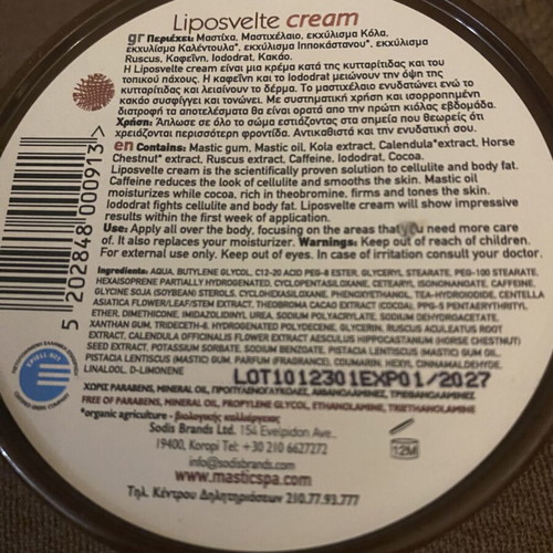 Mastic Spa Liposvelte Cream 150ml like new for cellulite and local fat