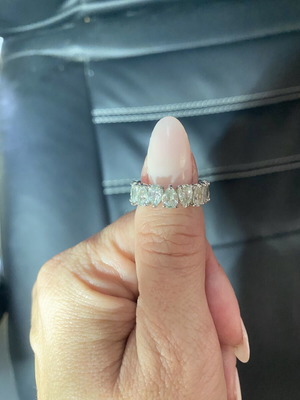 925 silver full band ring with zirconia, size 51