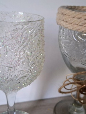 Decorative glasses with decoupage method like new