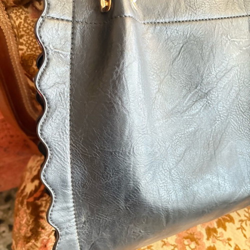 Black leatherette hand bag vintage like new
