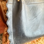 Black leatherette hand bag vintage like new