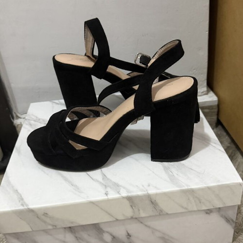 Black sandals used, 10 cm heel, size 37