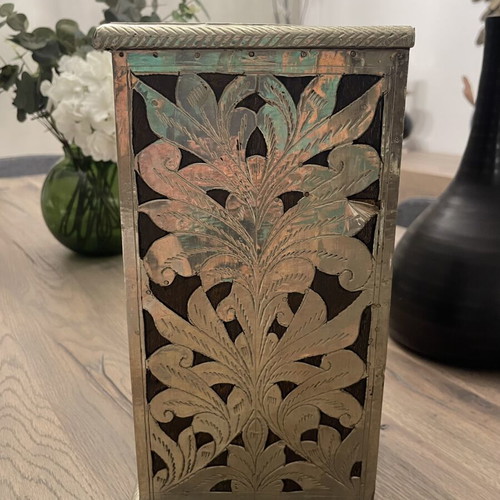 Jewelry box with 3 drawers used, silver-plated or silver finish