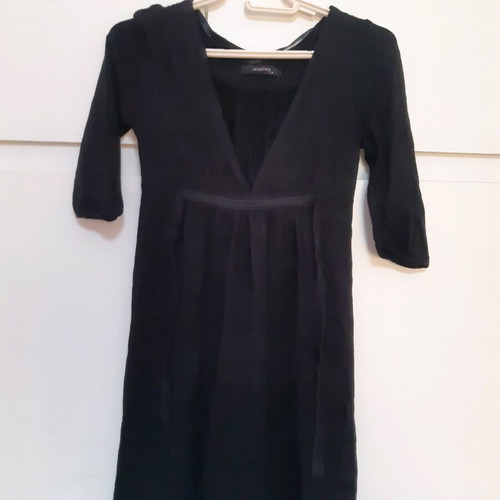 Anonima black short mini dress with 3/4 sleeves like new