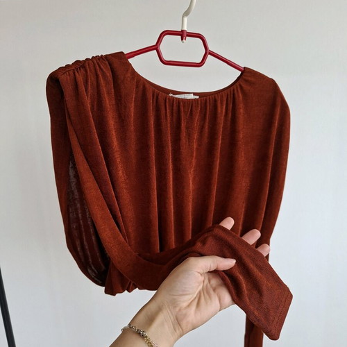 Vera Wang New Crop Blouse Dark Dirty Orange Size S