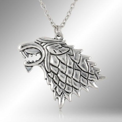 Game of Thrones House Stark Necklace like new, silver pendant