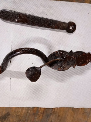 Old nails, hinges and handles used