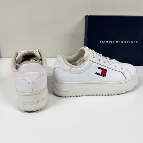 Tommy Jeans Flatform Essential sneakers used, size 39, white
