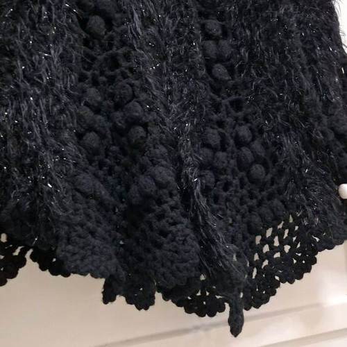 Knitted cardigan with hood and buttons size M like new, black