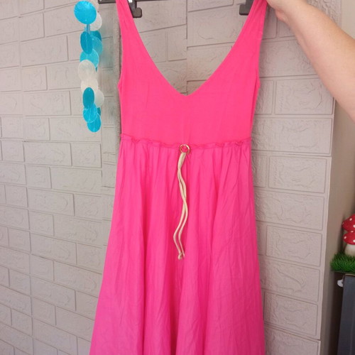 Y2K women's summer dress pink like new, elastic