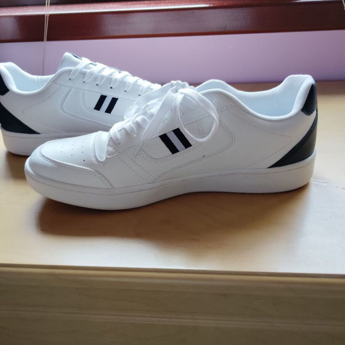 Leather sneakers new, white, sporty, size 45