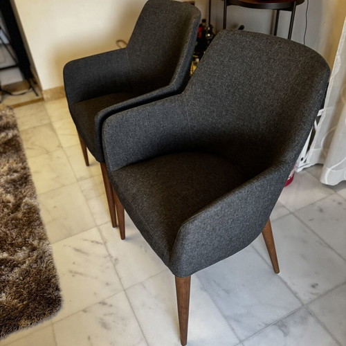 Milano De Armchairs Set of 2 with Ergonomic Backrest, Like New