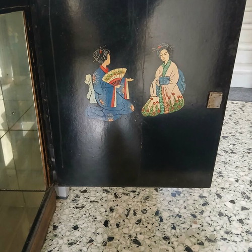 Chinese vintage cabinet with interior mirror used